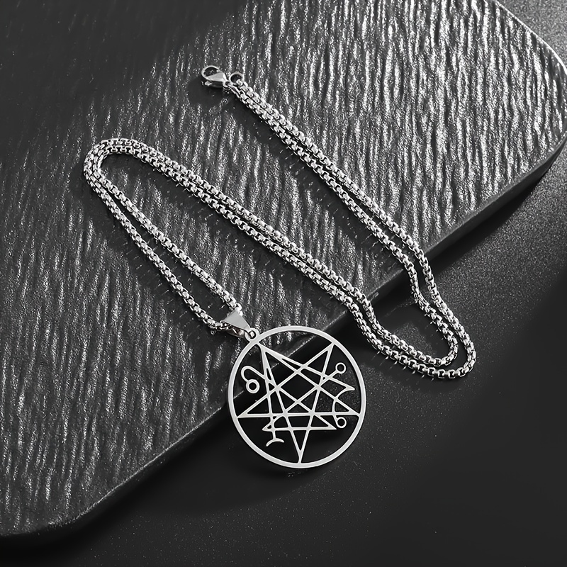 Stainless Steel Necromancy Pendant Necklace - Demonic Baptism Gift